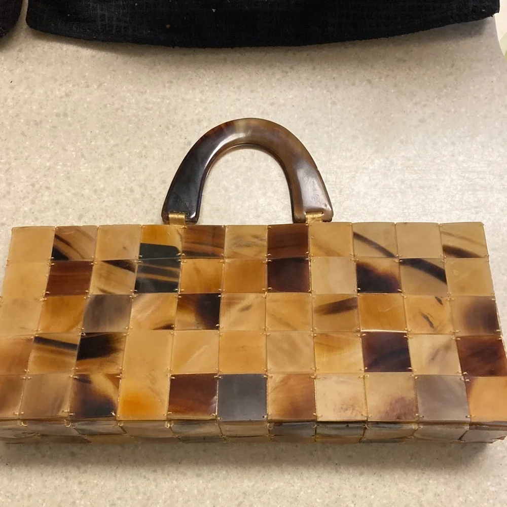 VTG Shira Leah Chicago Lucite Tiled Handbag - Picture 1 of 9